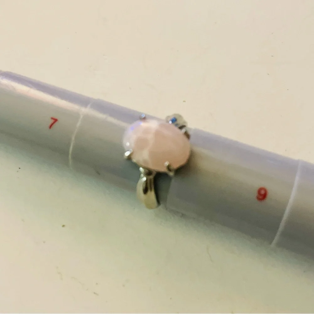 New Natural Rose Quartz Boho Sterling Silver Minimalist Arizona Artisan Ring